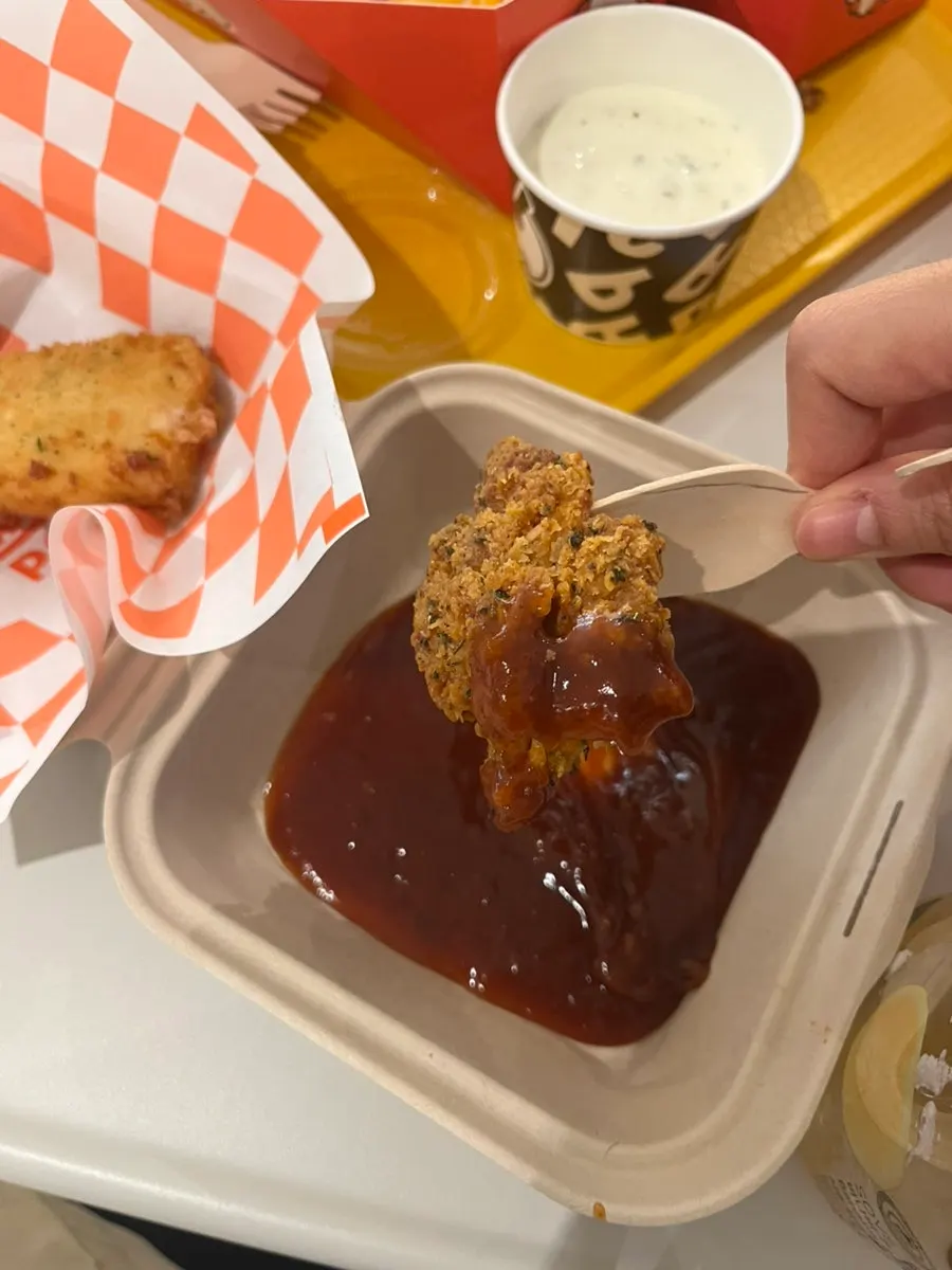 Chewy potato dicelup sos