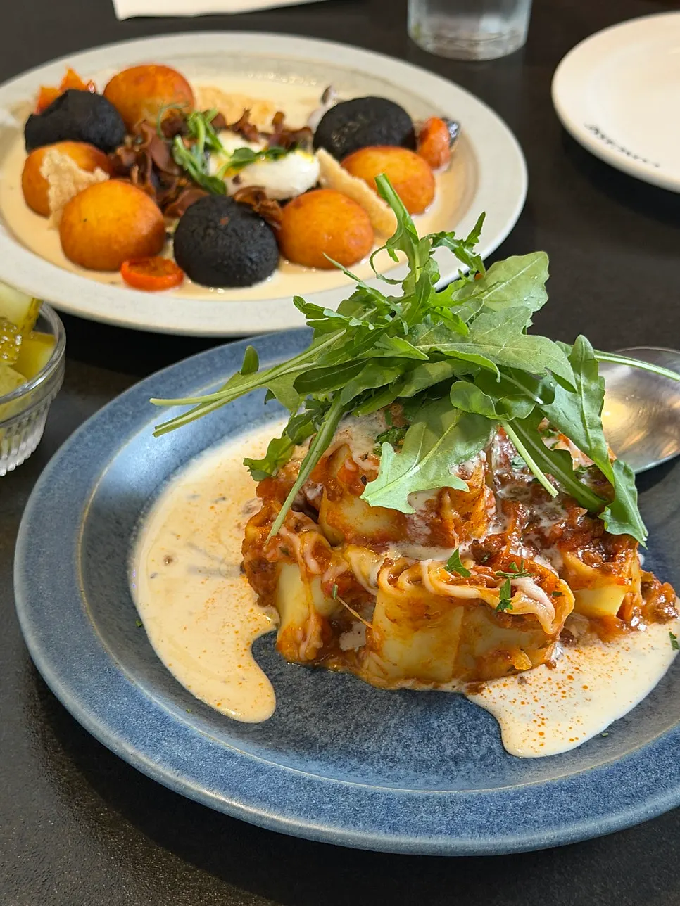 Fresh pasta lasagna with an unusual shape compared to regular lasagna