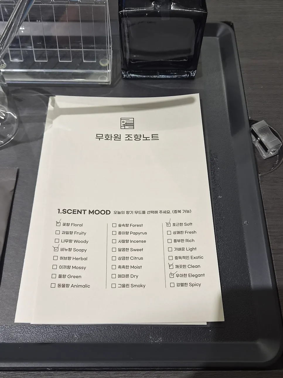조향사 안내를 받는 향수 체험