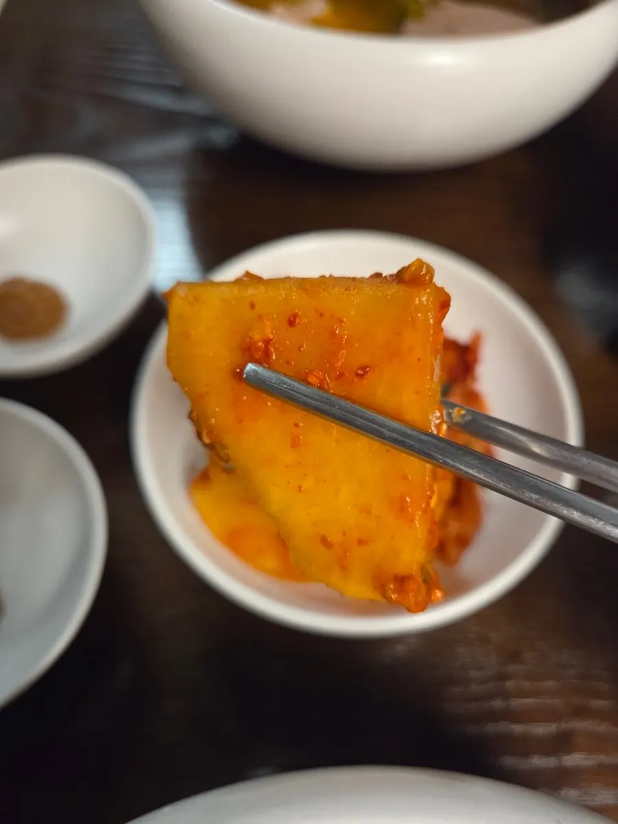 Sweet-tart radish kimchi side dish