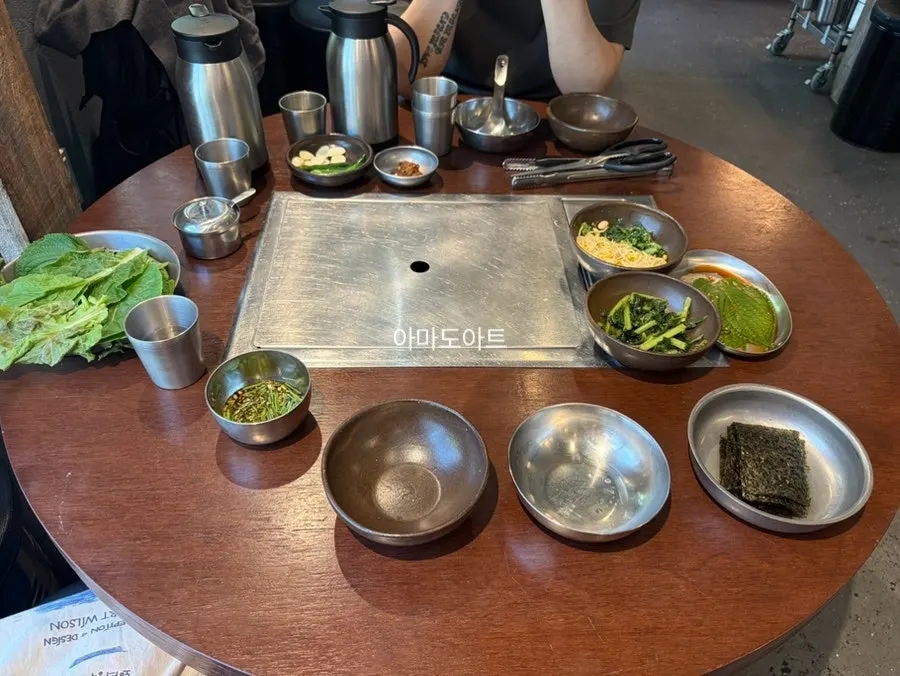Neatly arranged side dishes