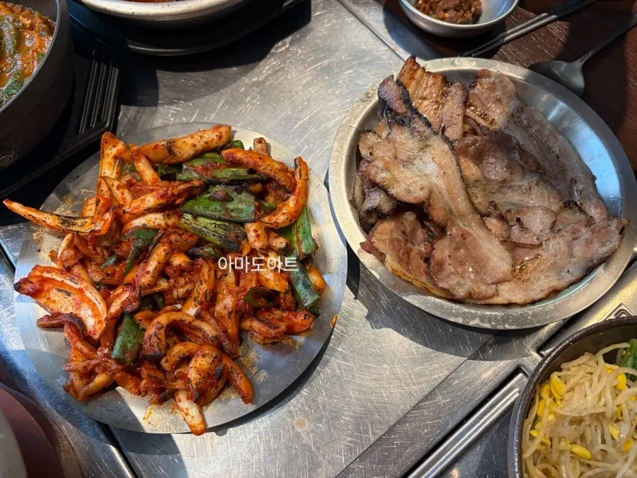 Stir-fried squid from the squid charcoal bulgogi set