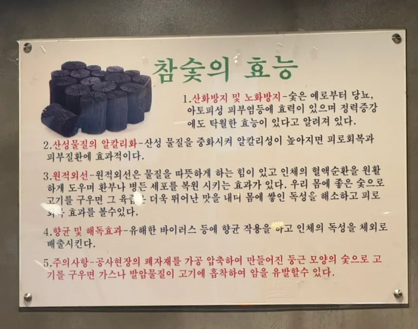 Business hours notice at Anhung Galbi Main Branch