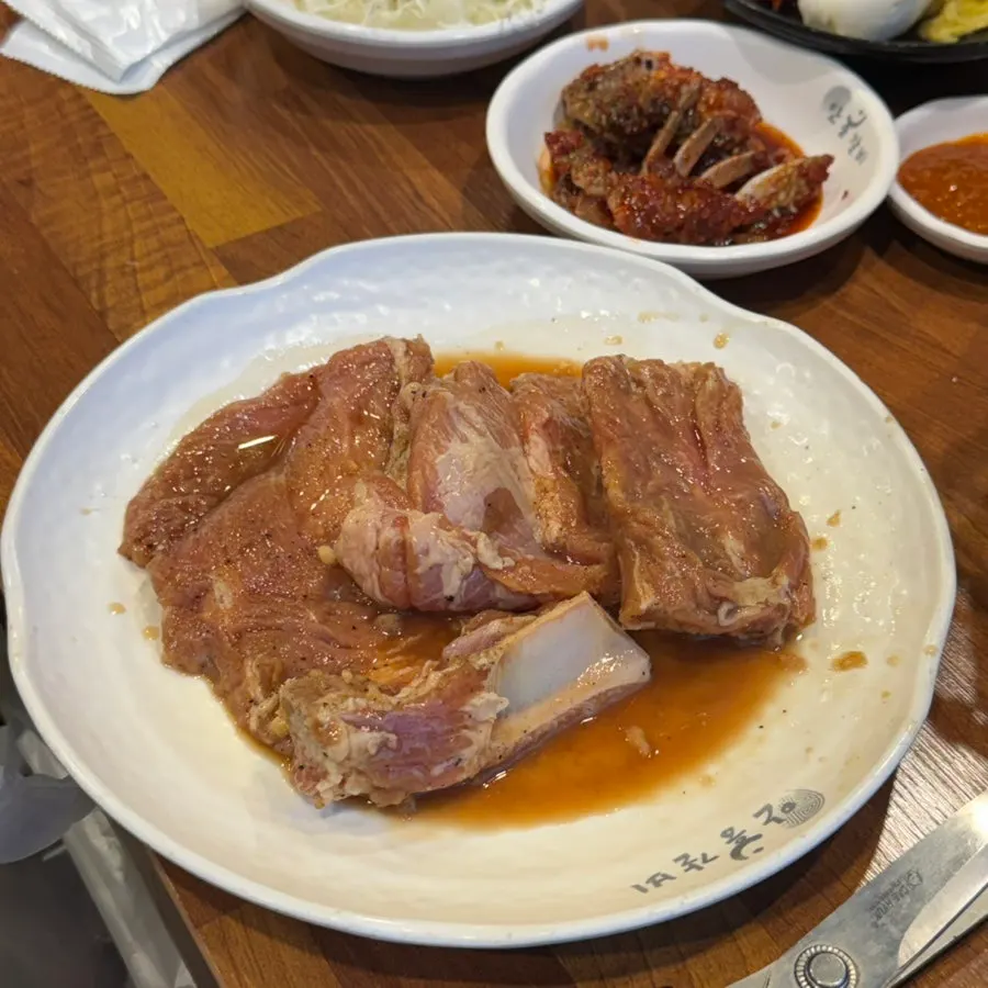 Two servings of Anhung Galbi pork ribs on a plate