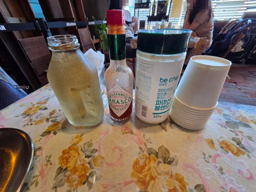 A retro Del Monte water bottle on the table