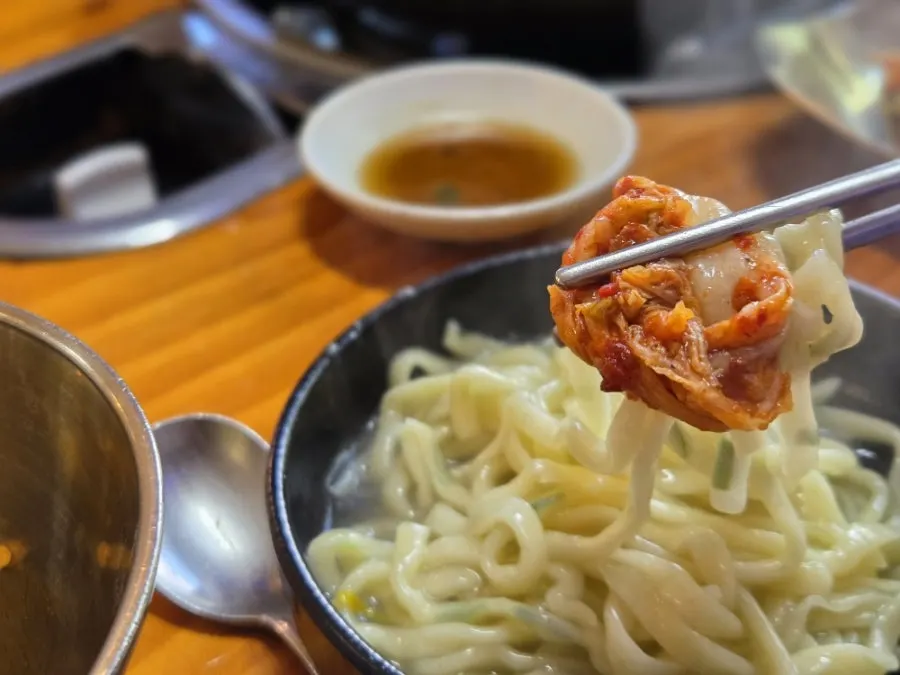 Extra kalguksu noodles and refilled broth