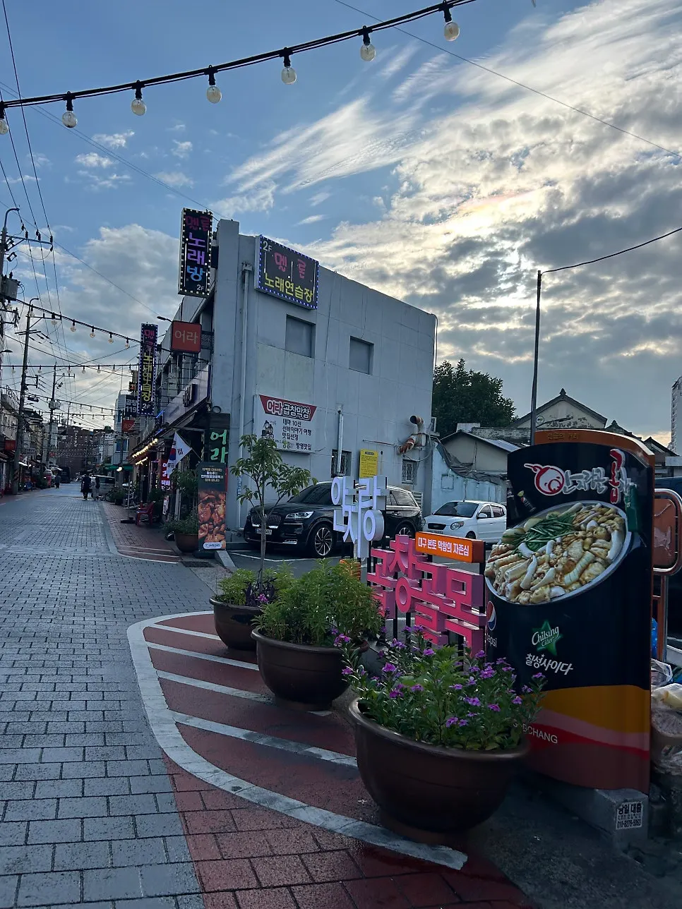 View of the alley walking from the public parking lot
