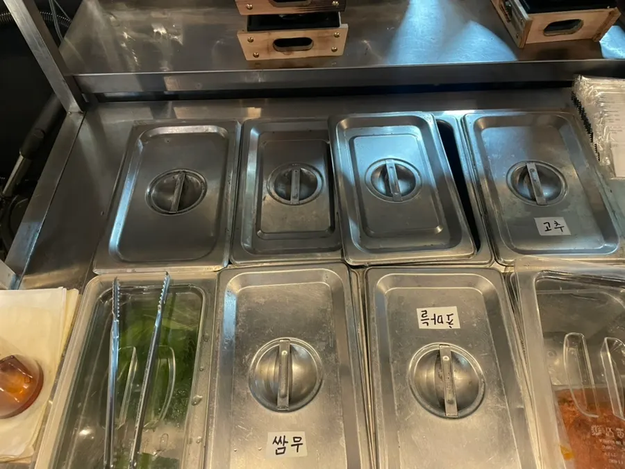 Side dishes set out at the self-serve bar