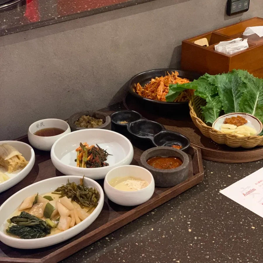 Green onion kimchi side dish at Anmin Busan