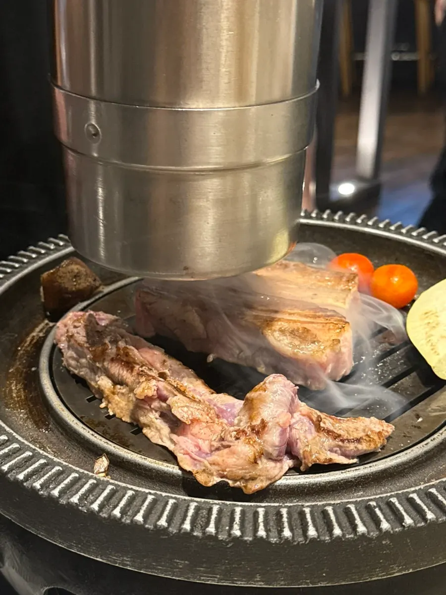 Thick whole pork neck grilled to perfection