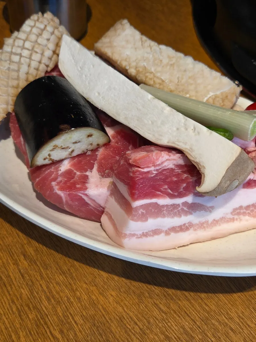 Half-pig BBQ set with pork belly, pork neck, and pork skin