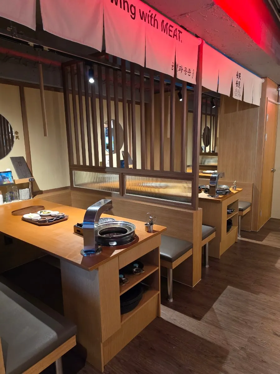 Dining hall at Anmin Yangsan with Japanese-style interior