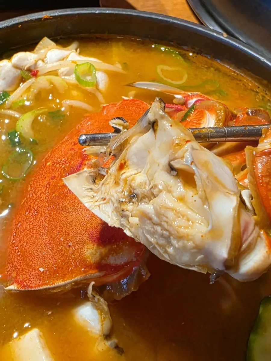 A bowl of rice served with the doenjang jjigae to finish the meal