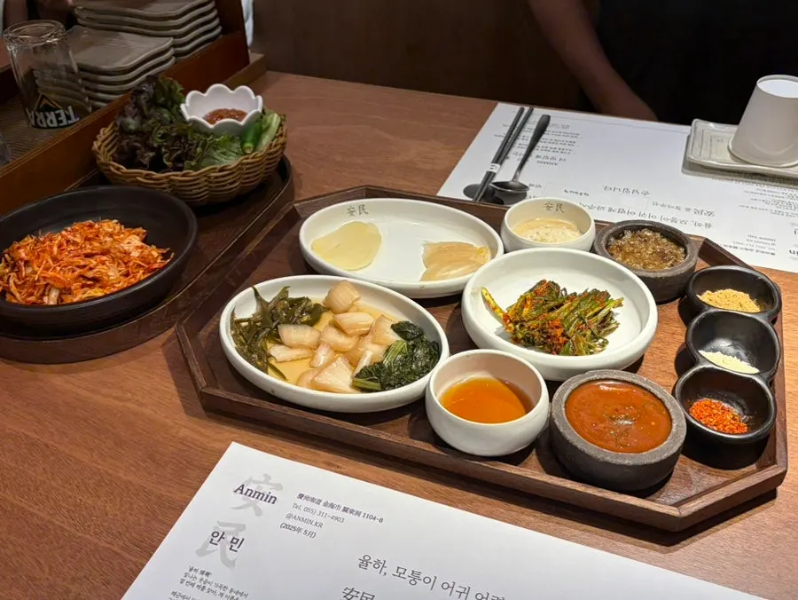 Neatly arranged set of side dishes