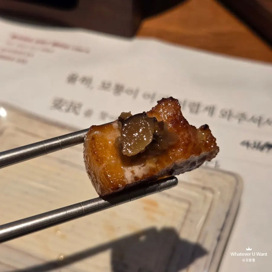 소스에 찍어 먹는 구운 고기