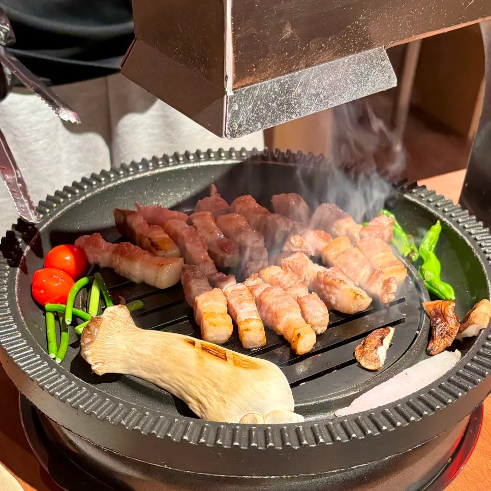 A piece of golden-grilled pork belly