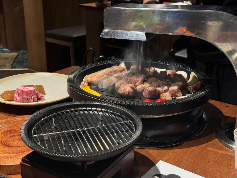 Fully grilled meat placed on the grill
