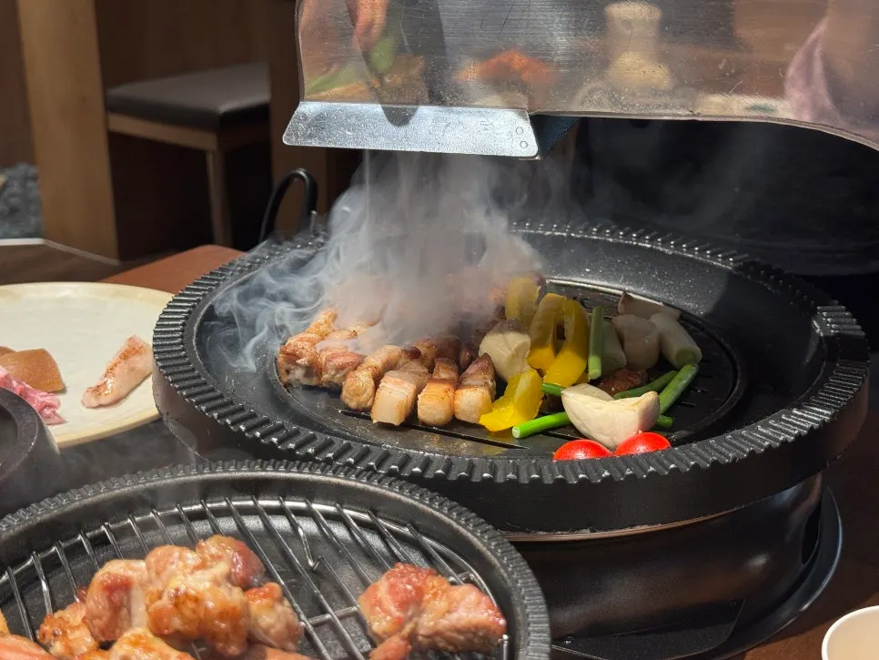 Thickly grilled pork belly