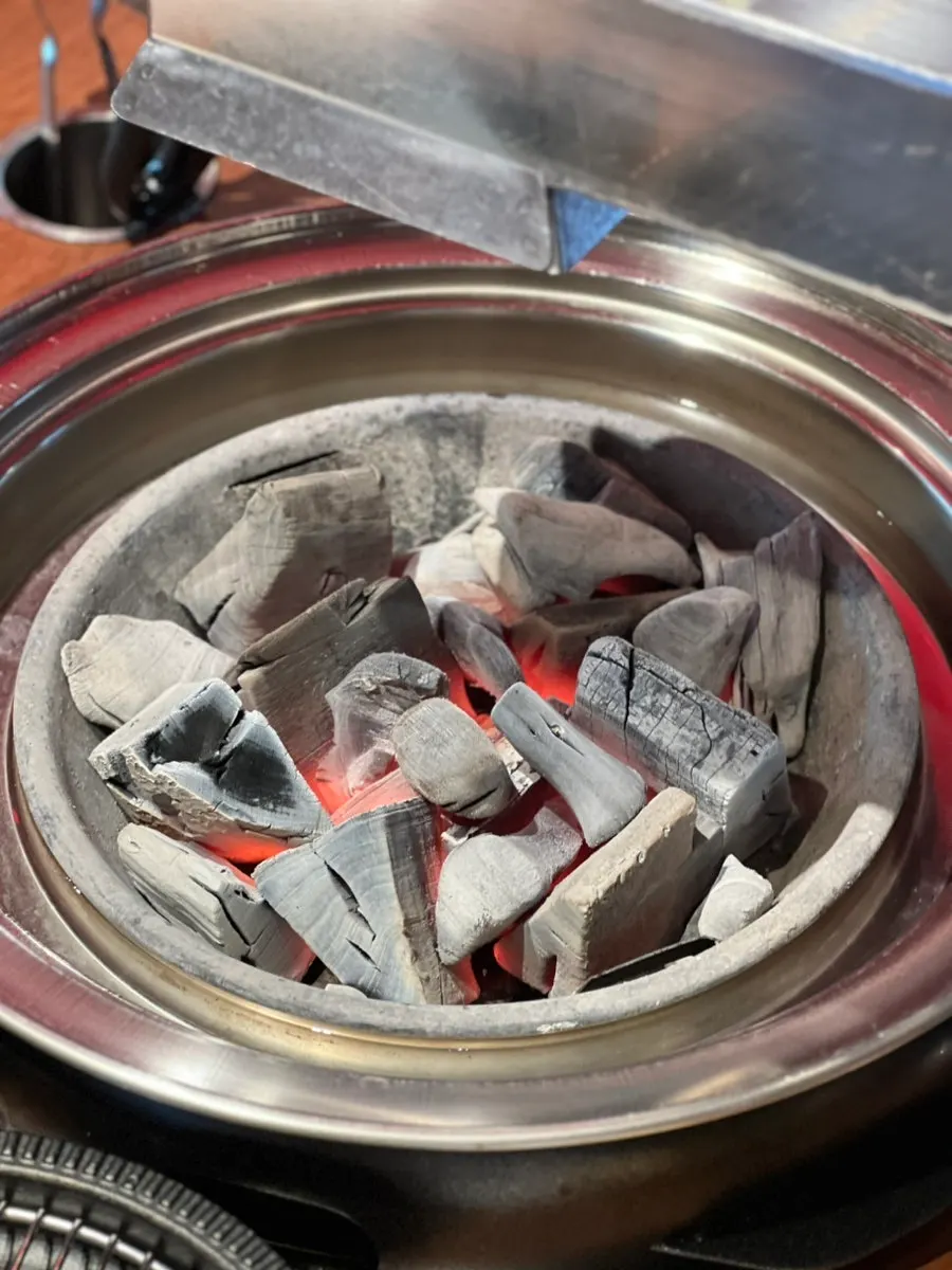 Charcoal brought out right after ordering