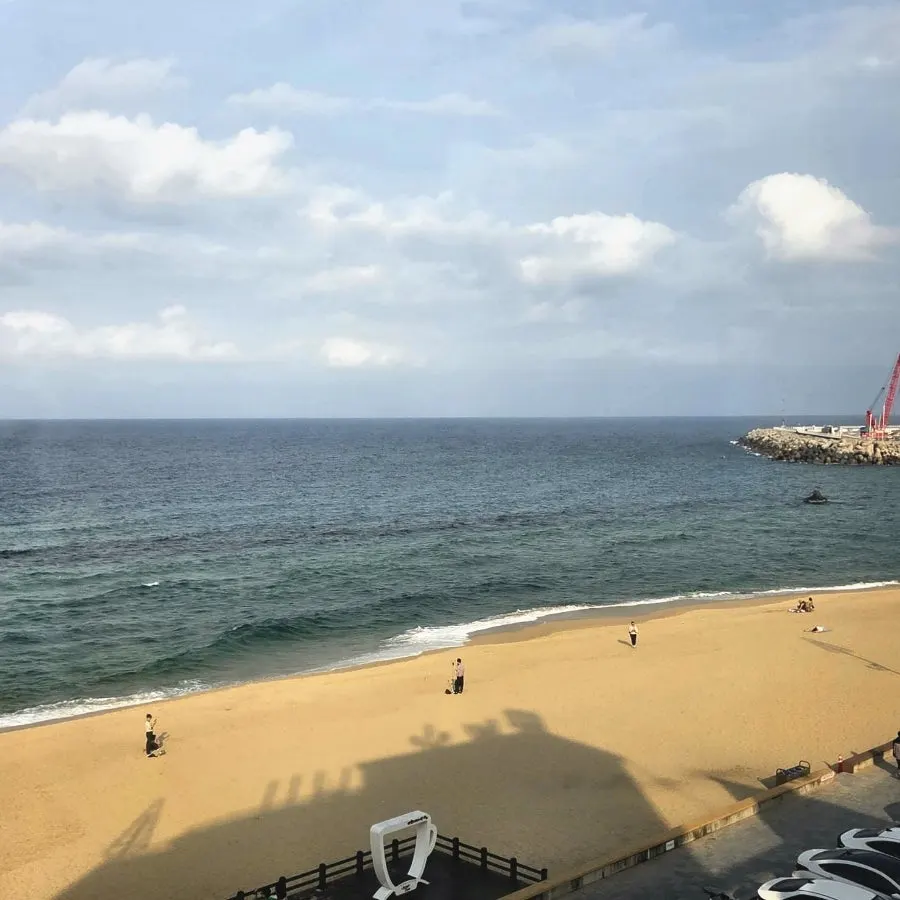 Anmok Beach sand as viewed from the room