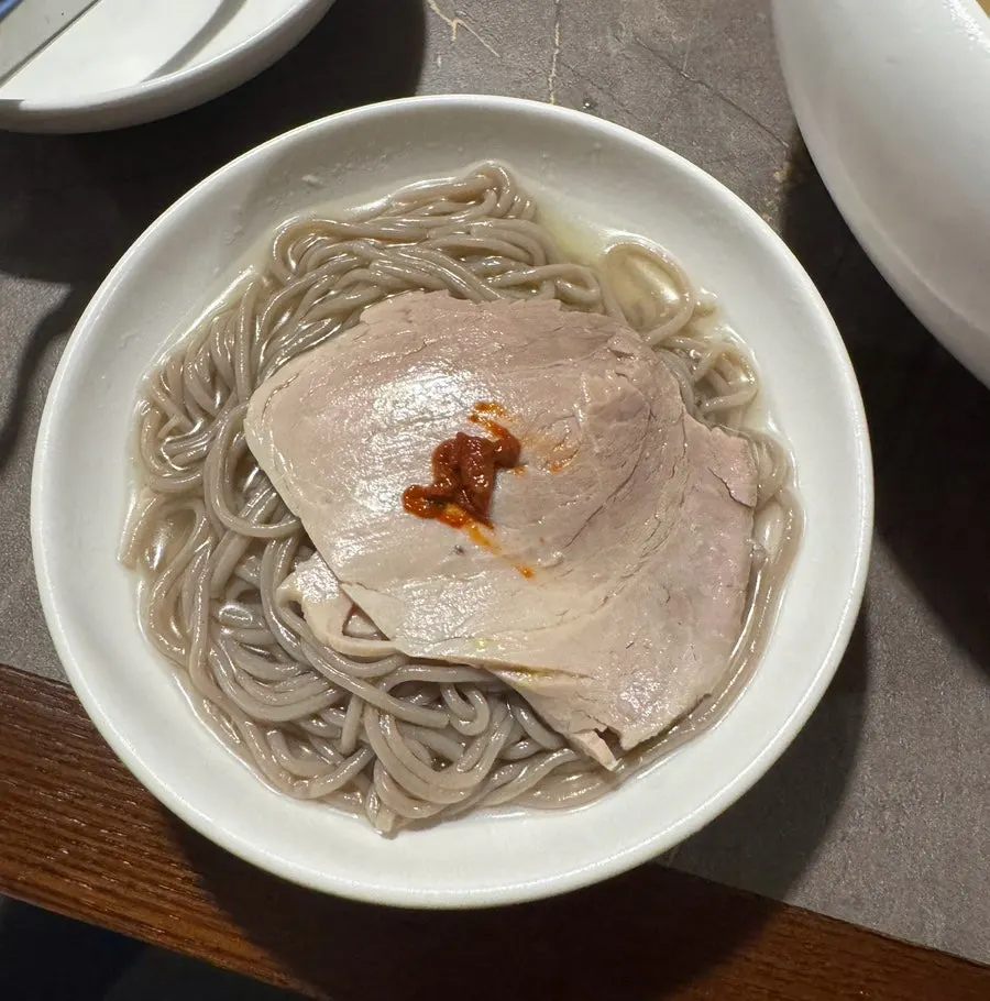 A bowl of Anok's water-based Pyongyang naengmyeon