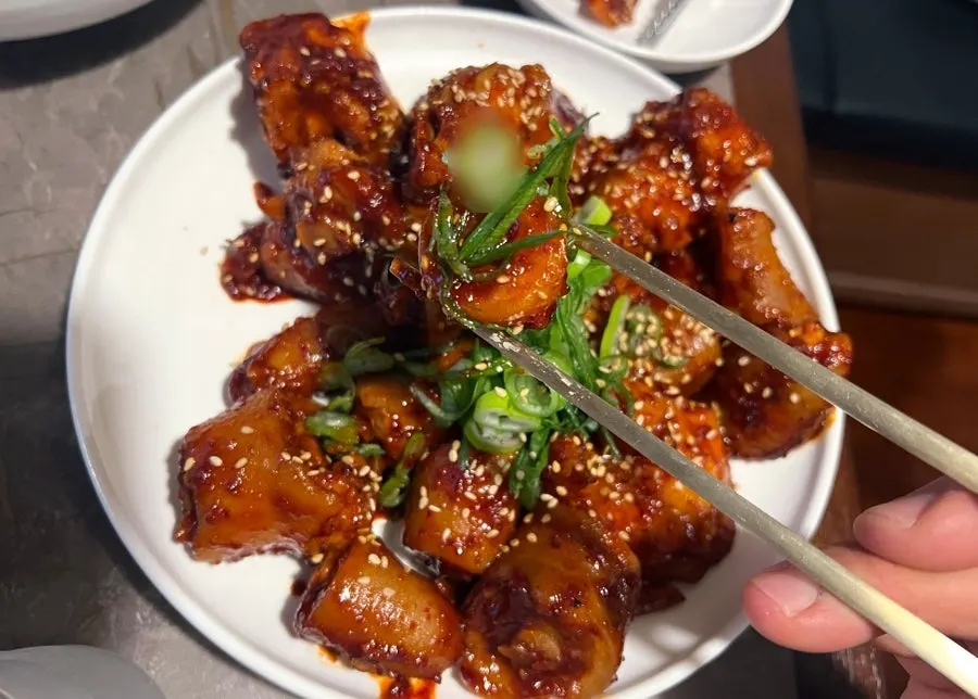 A plate of Anok's pork tail jjim, good for sharing