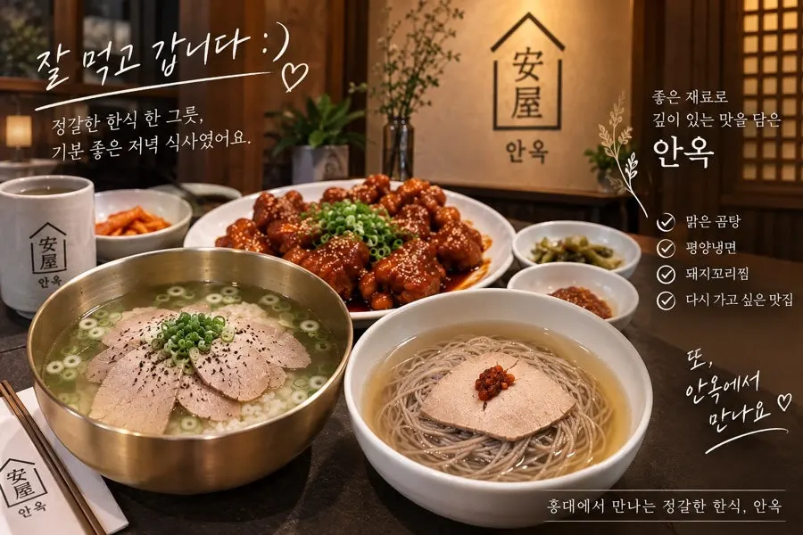 Dinner table at Anok with all three dishes laid out