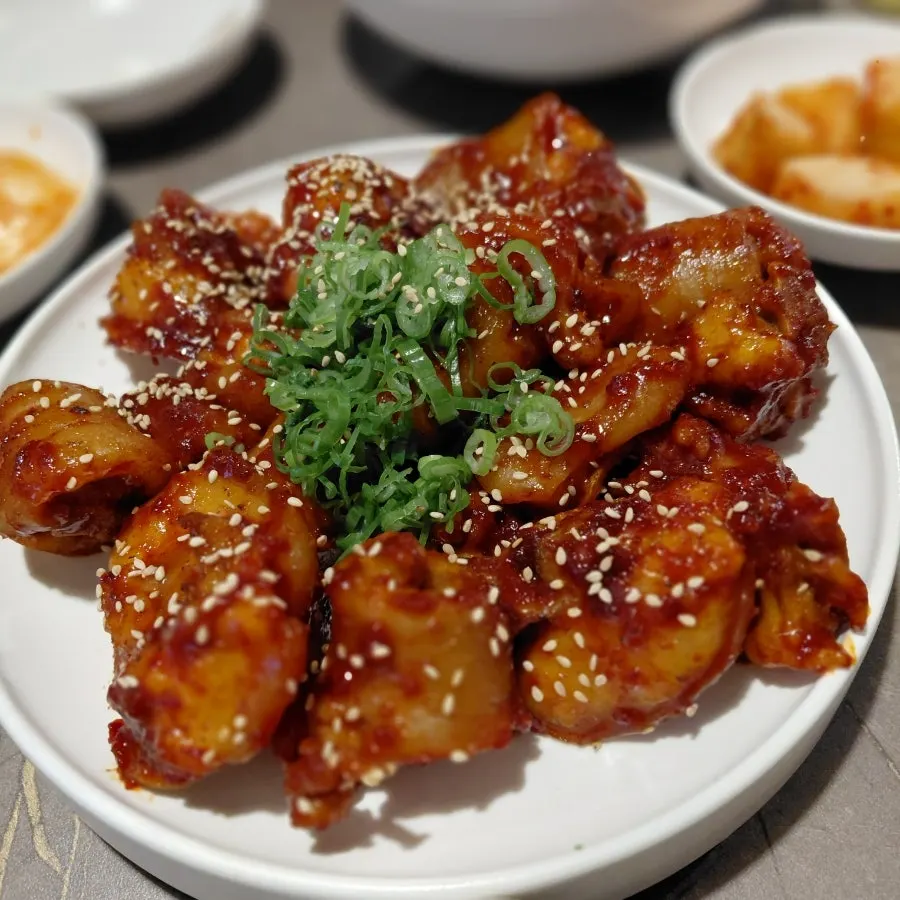 Close-up of pork tail jjim at Anok