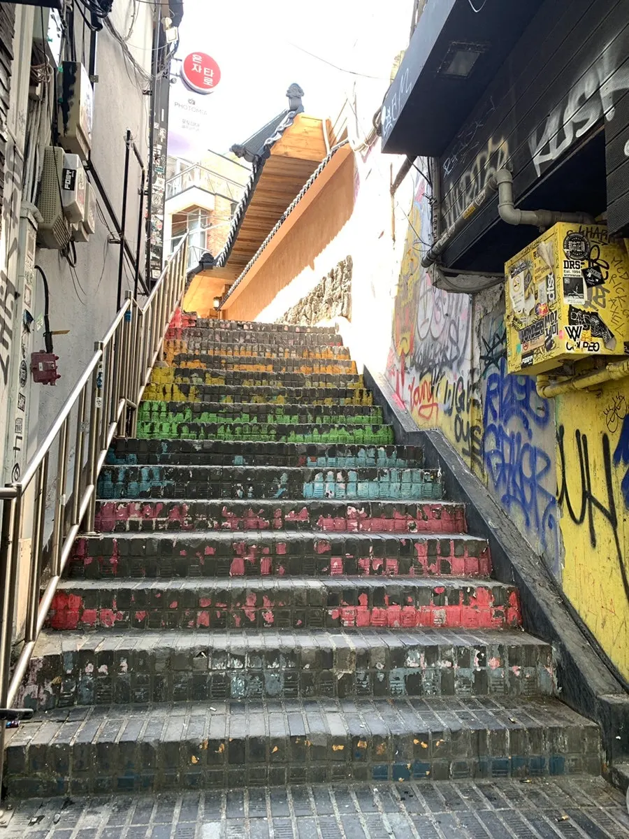 Alley leading to Anok near Hongik University Station