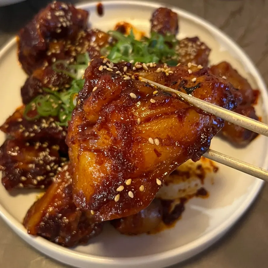 A plate of pork tail jjim at Anok Hongdae