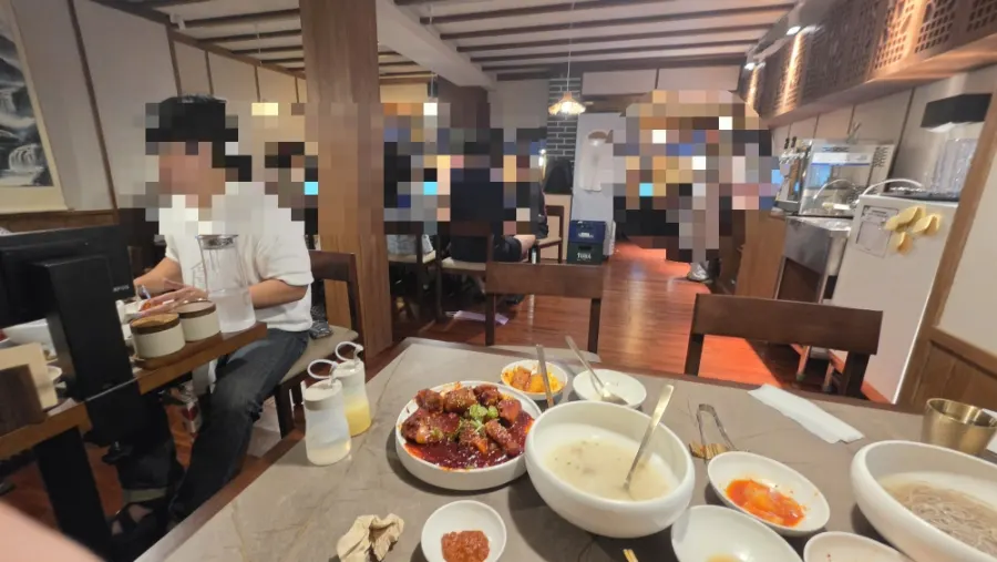 Interior table at Anok with generous seat spacing