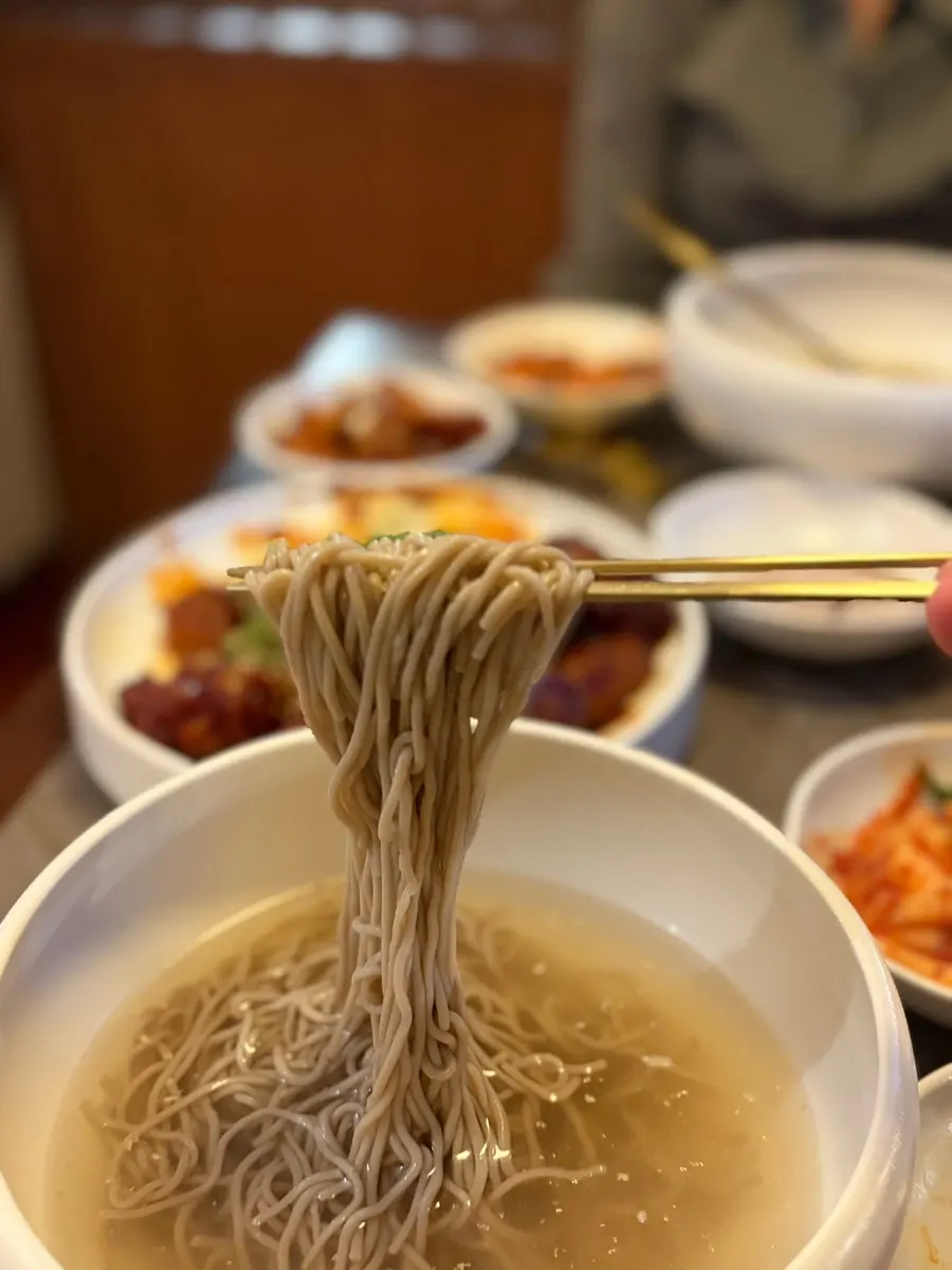 큼직한 고기가 올라간 안옥 평양냉면