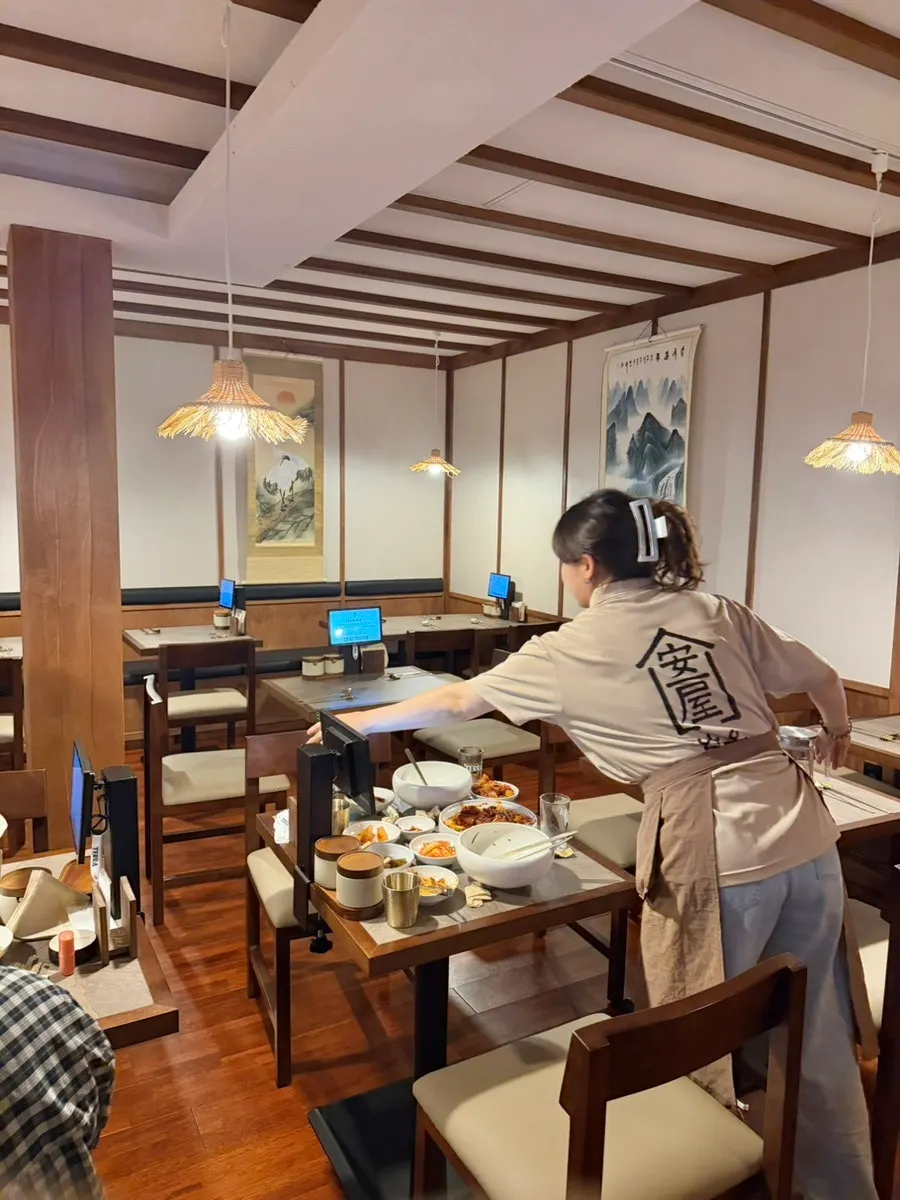 Inside Anok, mostly two-person tables