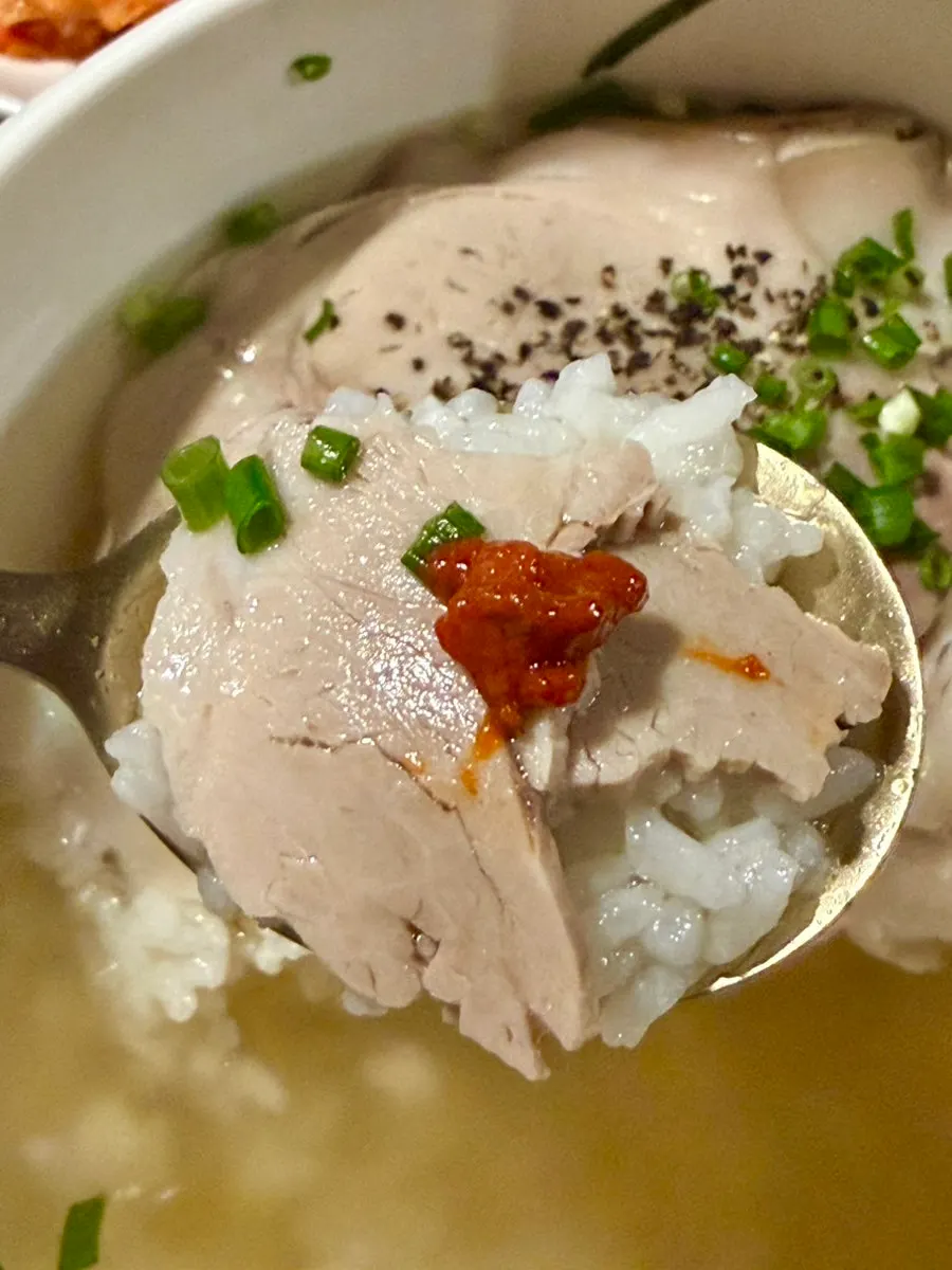 Seasoned sauce served with the meat at Anok