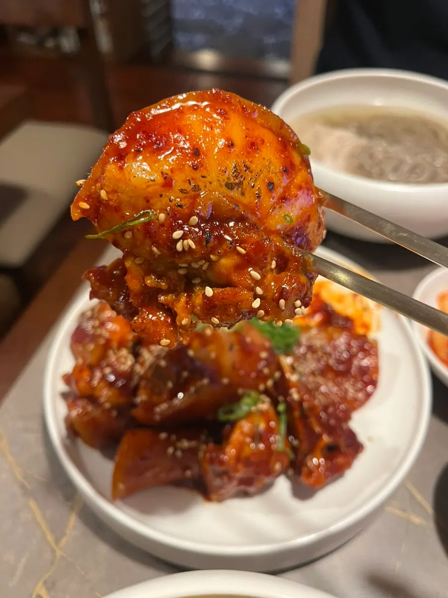 Spicy pork tail jjim at Anok