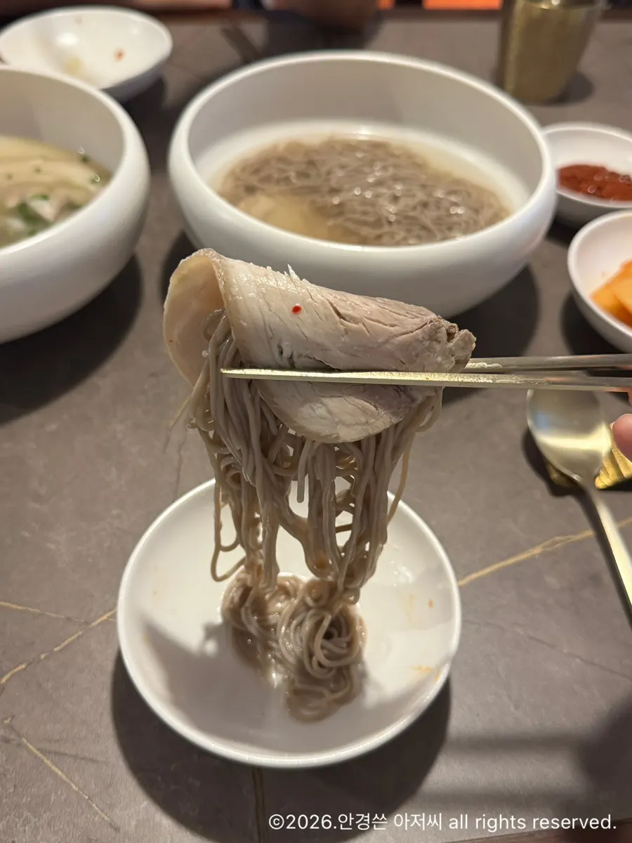 Noodles and broth of the Pyongyang naengmyeon
