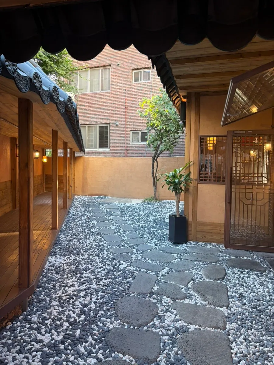 View of Anok's hanok courtyard