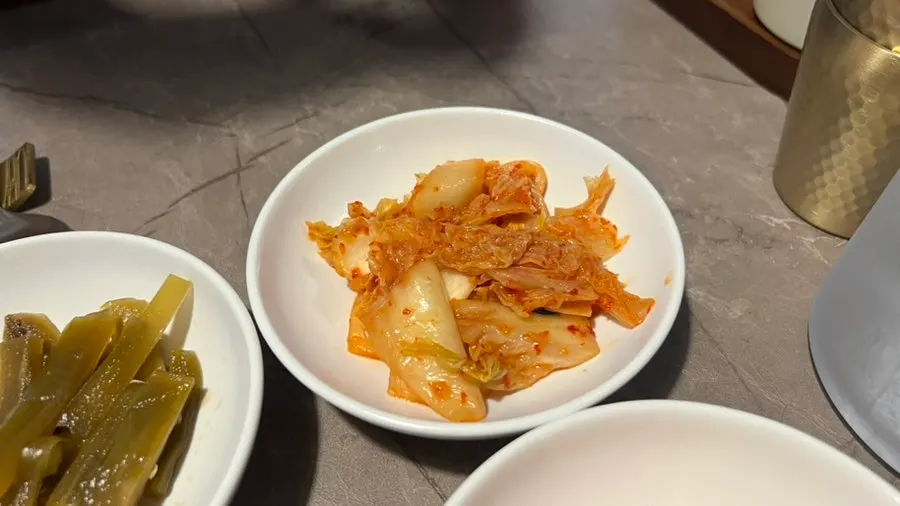 Well-fermented, tangy napa cabbage kimchi