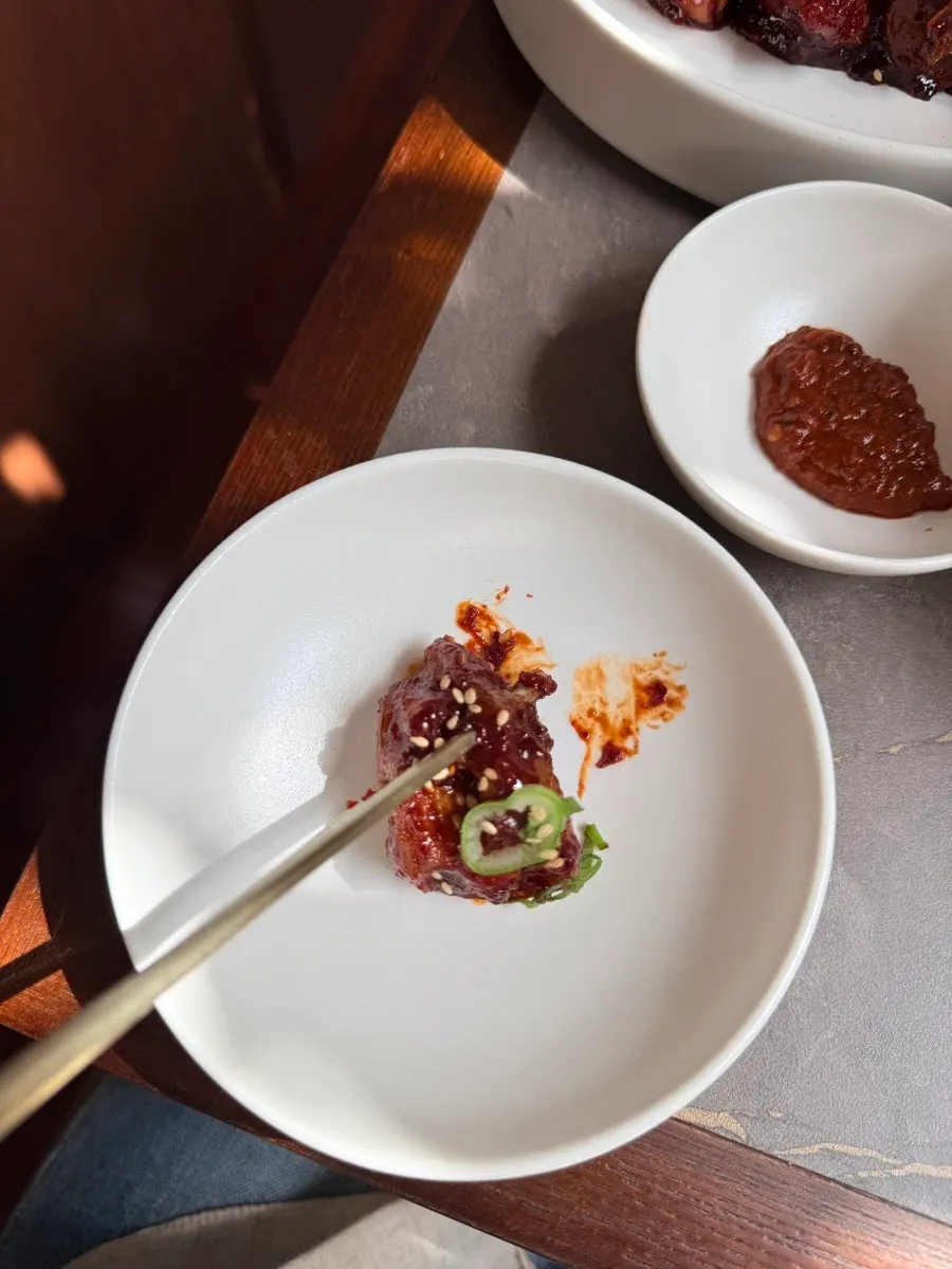 Anok's water naengmyeon topped generously with meat
