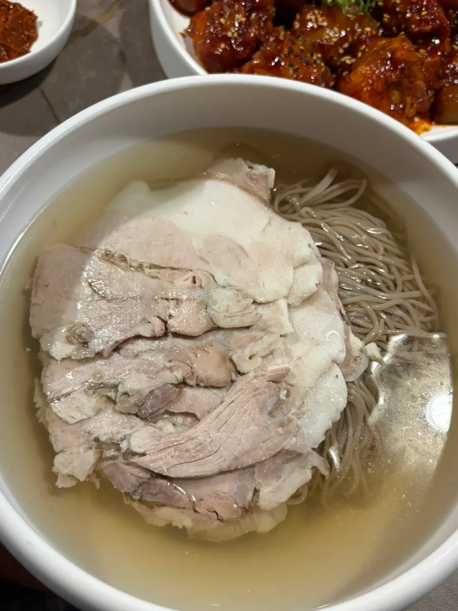 A bowl of Pyongyang naengmyeon at Anok