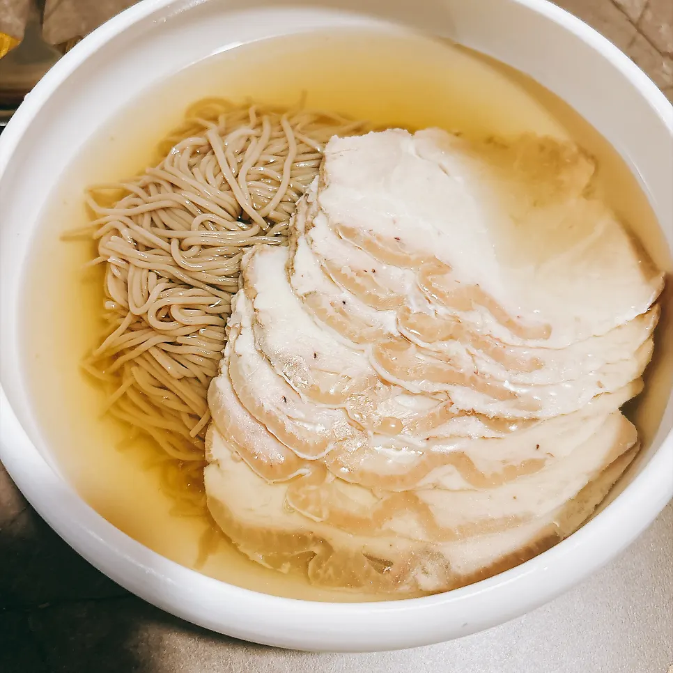 Anok's Pyeongyang naengmyeon piled with toppings