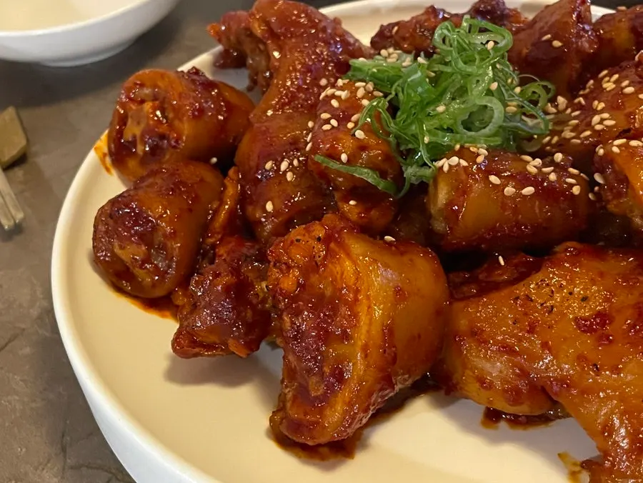Tender lean meat visible in the pork tail jjim