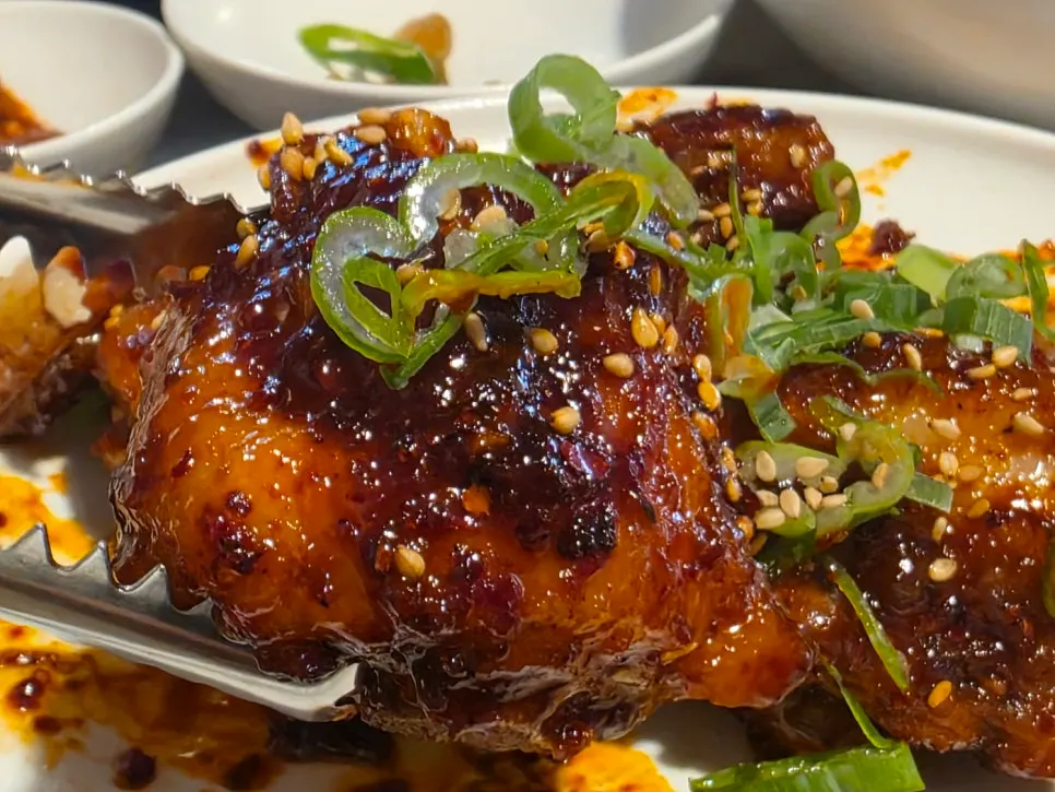 Anok's pork tail jjim in deep red sauce