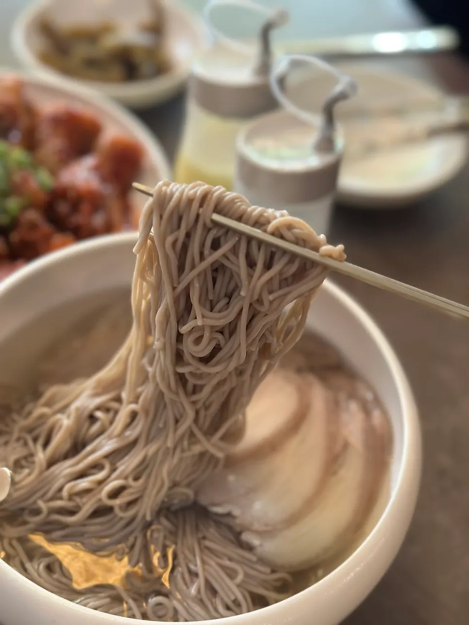 Anok's Pyongyang naengmyeon topped with meat
