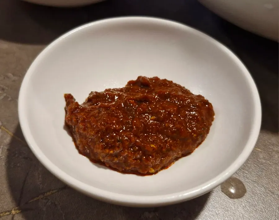 Gochuji sauce served with the meat