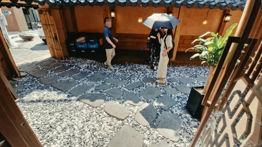 View of Anok's hanok courtyard