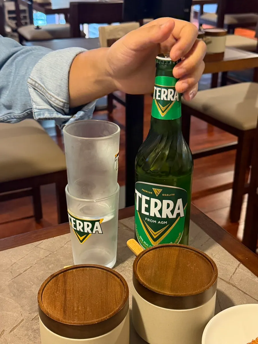 Beer added alongside the pork tail jjim