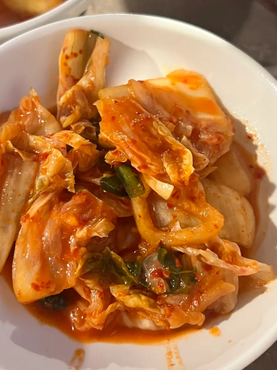 Close-up of the clear broth in Anok's pork gomtang