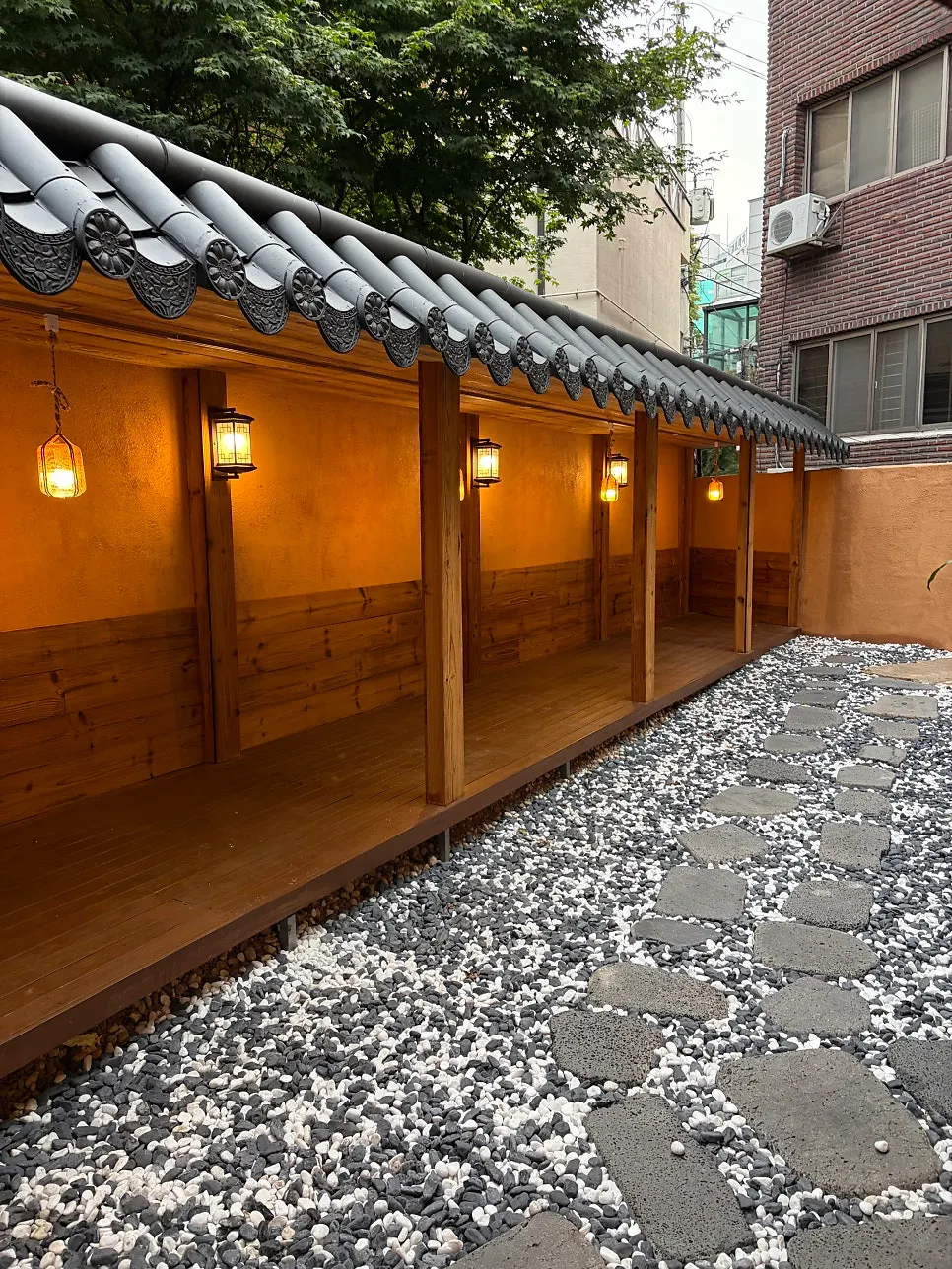 Terrace space at Anok's hanok building