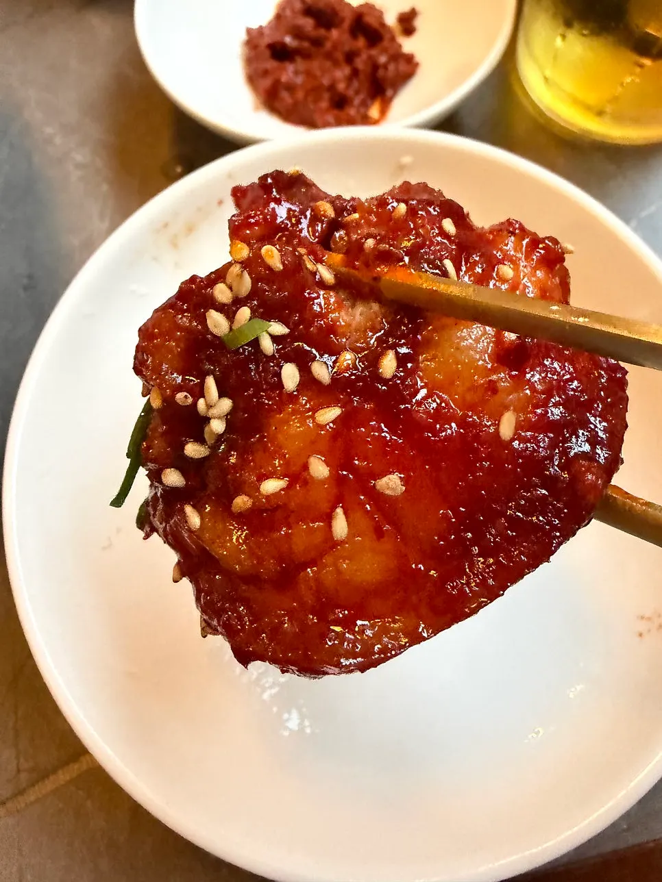 Anok's pork tail jjim in red sauce